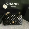 Replica Chanel Flap Shoulder Bags Black Original Patent Leather CF1112 Gold HY8689UD97