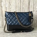 Replica Chanel Gabrielly Calf Leather Shoulder Bag 93824 Blue HY13956hD86
