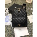 Replica Chanel Grained Calfskin & Gold-Tone Metal backpack AS0004 black HY18567it96