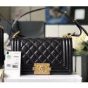 Replica Chanel Le Boy Flap Shoulder Bag Original Cavier Leather A67085 Black Gold Buckle HY25462XB19