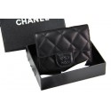 Replica Chanel Matelasse Wallet Original Sheepskin Leater A50082 Black HY5884Yn66