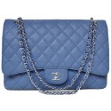 Replica Chanel Maxi Quilted Classic Flap Bag Blue Cannage Patterns A58601 Silver HY9904Jw87