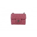 Replica Chanel mini Classic Flap Bag Peach Sheekskin CHA1115 Silver HY25599Jw87