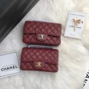 Replica Chanel mini flap bag Grained Calfskin A1116 Burgundy HY18192Xe44