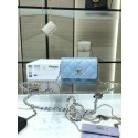 Replica Chanel mini leather Shoulder Bag AP2444 sky blue HY12089Yn66