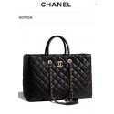 Replica Chanel Original large shopping bag Grained Calfskin A93525 black HY23044Jw87