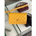 Replica Chanel Original Leather Chain Wallet AP0724 yellow HY4697it96