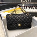 Replica Chanel Small Classic Handbag Sheepskin Gold-Tone Metal A01113 black HY1474Ye83