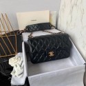 Replica Chanel small flap bag Calfskin & Gold-Tone Metal AS2228 Black HY21034ED66