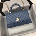 Replica Chanel Small Flap Bag with Top Handle A92990 dark blue HY3235Fi42