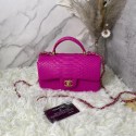 Replica Chanel Snake skin mini flap bag with top handle AS2431 PLUM PURPLE HY20743TN94