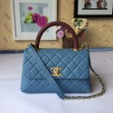 Replica Chanel Tote Bag Skyblue Original Calfskin Leather 92990 Glod HY19166Ac56