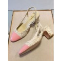 Replica Chanel tweed slingbacks 55mm heel G31318 beige&pink HY14218Vi77