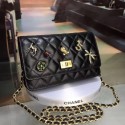 Replica Chanel WOC mini Flap Bag Calfskin Leather A33814 Black HY18986KG80