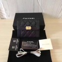 Replica Cheap Boy Chanel Matelasse Bi-Fold Wallet Cannage Pattern CHA5261 Black HY15806QC68