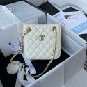 Replica Cheap Chanel mini Shoulder Bag Grained Calfskin&Gold-Tone Metal AS3176 white HY23177Mq48