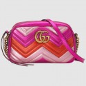 Replica Cheap Gucci GG Marmont small matelasse shoulder bag 447632 Fuchsia&red&pink HY5657Mq48