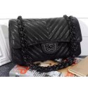 Replica Designer Chanel 2.55 Series Flap Bag Black Cannage Pattern Chevron Leather A1112V Black HY24121Bb80
