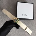 Replica Designer Gucci Leather belt with tiger head 543152 white HY4046Bb80