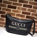 Replica Designer Gucci Print half-moon hobo bag 523588 black HY1491Bb80