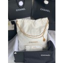 Replica Fashion CHANEL 22 HANDBAG Shiny Calfskin & Gold-Tone Metal AS3262 white&gold HY20046yI43