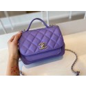 Replica Fashion Chanel small flap bag Calfskin & Gold-Tone Metal A93749 purple HY1773HM85