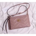 Replica Fashion Gucci Laminated leather small shoulder bag 453878 pink HY14936yI43