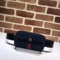 Replica Fashion Gucci Nubuck leather belt bag 519308 Royal Blue&black HY15278HM85