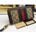 Replica Gucci Bamboo GG Zip Around Wallet 353615 Brown HY20283Ix66