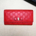Replica Gucci Bow Gucci Signature Continental Wallet 388679 Red HY25493EO56