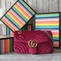 Replica Gucci GG Marmont Chevron Velvet Shoulder Bag 443497 Rose HY15195VA65