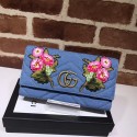 Replica Gucci GG Marmont Denim Wallet B443436 blue HY21400VA65