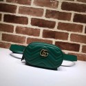 Replica Gucci GG Marmont Leather waist pack 476434 green HY21857AP18