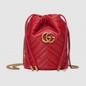 Replica Gucci GG Marmont mini bucket bag 575163 Hibiscus red HY1901Sf59