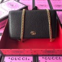 Replica Gucci GG Marmont Original Calf leather Shoulder Bag 497985 black HY20538Hd81
