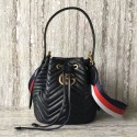 Replica Gucci GG Marmont Quilted Leather Bucket Bag 476674 Black HY14735aG44