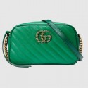 Replica Gucci GG Marmont small shoulder bag 447632 Bright green HY6210CQ60