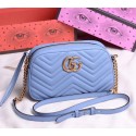 Replica Gucci GG Marmont Small Shoulder Bag 447632 SkyBlue HY22280SV68