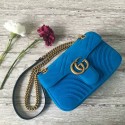 Replica Gucci GG Marmont Suede Leather Medium Shoulder Bag 443497 Blue HY3836Ac56