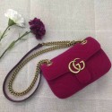 Replica Gucci GG Marmont Suede Leather Mini Shoulder Bag 446744 Wine HY13510CQ60