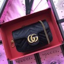 Replica Gucci GG Marmont Velvet Super Mini Bag 476433 Black HY4750CQ60