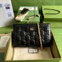 Replica Gucci GG Matelasse leather shoulder bag 702200 black HY5752XB19