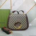 Replica Gucci GG Supreme canvas Blondie medium shoulder bag 699210 Brown HY5980HB48