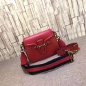 Replica Gucci Lady Web Hand-Stained Leather Shoulder Bag 380573 Red HY20392it96