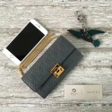 Replica Gucci Padlock Sheepskin Leather Wallet 453506 Grey HY22770HB48