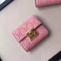 Replica Gucci Signature Leather Padlock Wallet 453155 Pink HY7019ls37