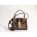 Replica Gucci Sylvie GG Supreme canvas mini bag 470270 brown HY8624ED66