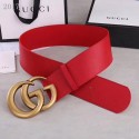 Replica Gucci Wide leather belt with Double G 453261 red HY1110SV68