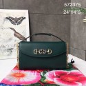 Replica GUCCI Zumi small leather shoulder bag 572375 Dark green HY23677it96