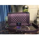 Replica High Quality Chanel Le Boy Flap Shoulder Bag Sheepskin Leather D67086 Purple HY6261Jh90